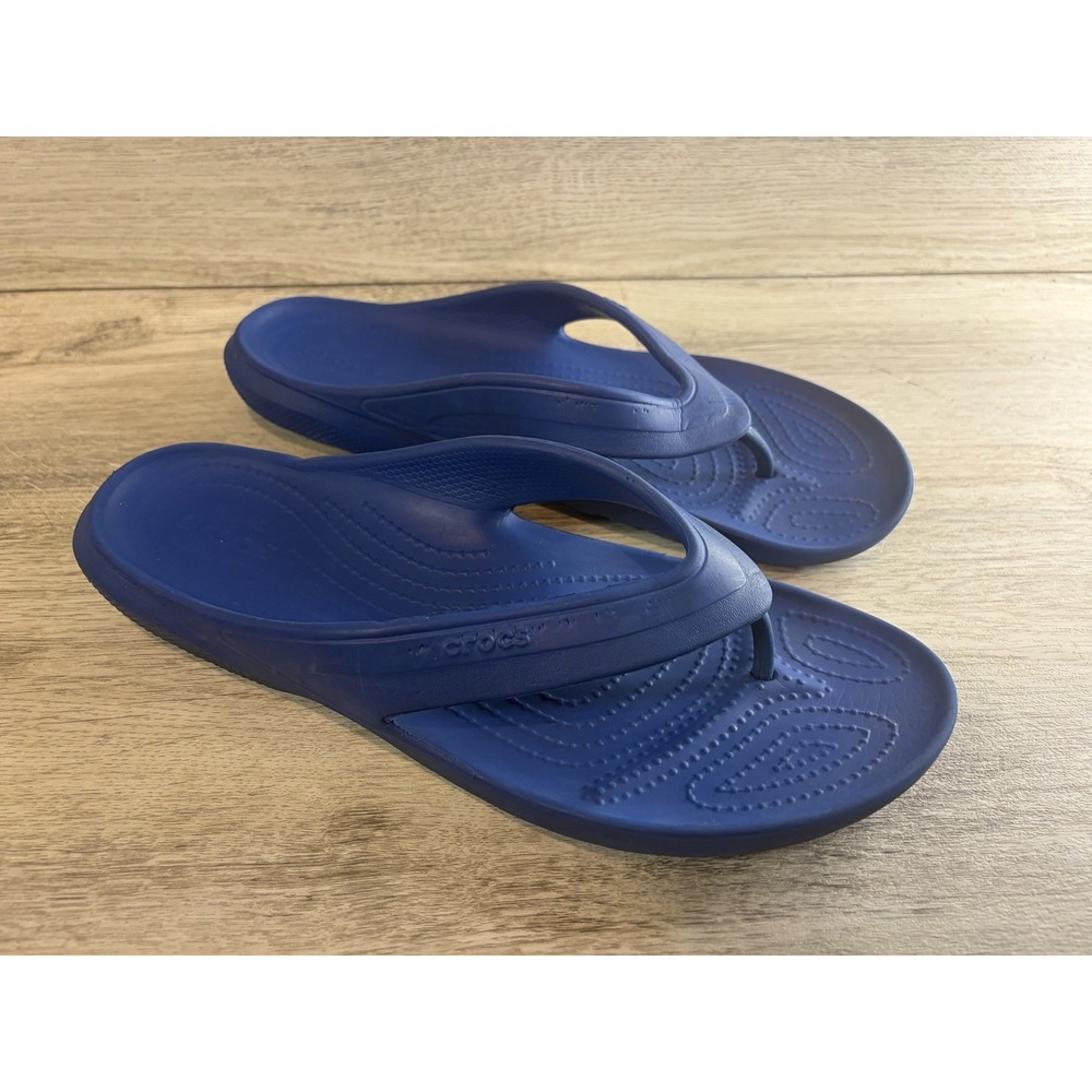 Crocs Classic Flip Flop Sandals Blue Slip On Casual Shoes Mens 9 Womens 11